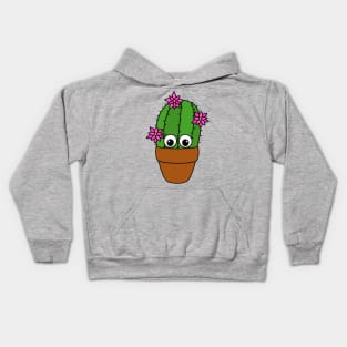 Cute Cactus Design #325: Cactus With Pretty Flowers Kids Hoodie